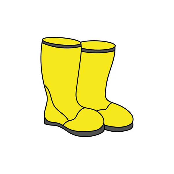 Παιδικά Σχέδια Cartoon Vector Εικονογράφηση Μπότες Καουτσούκ Απομονωμένα Λευκό Φόντο — Διανυσματικό Αρχείο