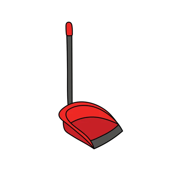 Kids Drawing Cartoon Vector Illustration Long Handle Dustpan Isolated White — Stock Vector