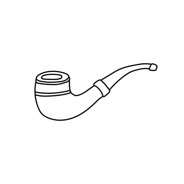 Ručně Kreslené Děti Kresba Cartoon Vector Ilustrace Dřevěné Dýmky Kouř — Stockový vektor