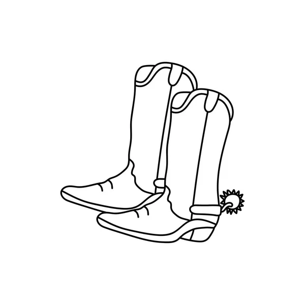 Hand Drawn Kids Drawing Cartoon Vector Illustration Cowboy Boots Icon — Stock Vector