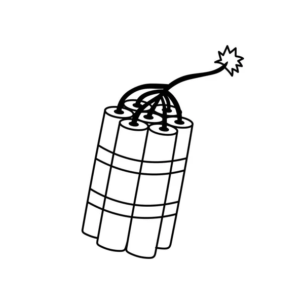 Disegno Disegnato Mano Bambini Cartoon Vector Illustration Dynamite Fire Icon — Vettoriale Stock