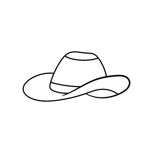 Hand Drawn Kids Drawing Cartoon Vector Illustration Cowboy Hat Icon — Stock Vector