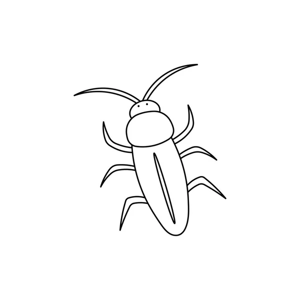 Hand Drawn Kids Drawing Cartoon Vector Illustration Cockroach Icon Isolated — Stock Vector
