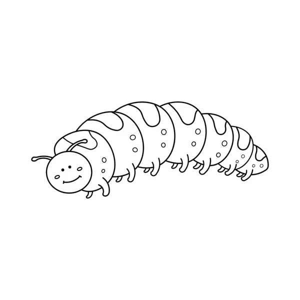 Hand Drawn Kids Drawing Cartoon Vector Illustration Catterpillar Icon Isolated — Stock Vector