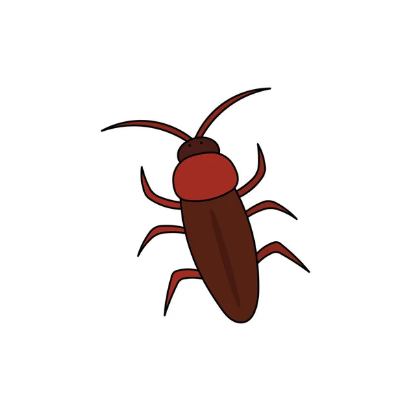 Kids Drawing Cartoon Vector Illustration Cockroach Icon Isolated White Background — Stock Vector