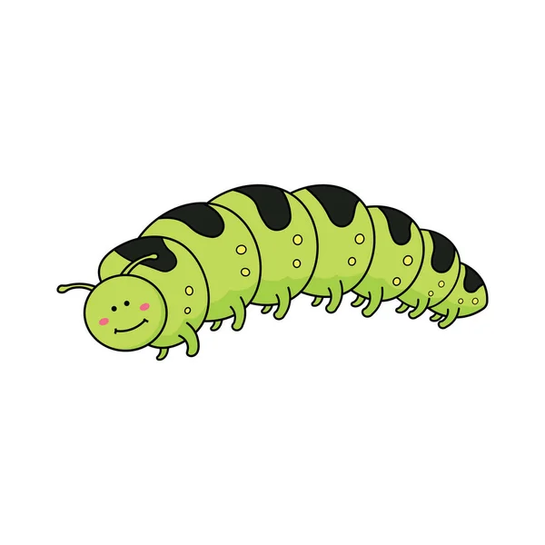 Παιδιά Σχέδιο Κινουμένων Σχεδίων Εικονογράφηση Διάνυσμα Catterpillar Εικονίδιο Απομονωμένο Λευκό — Διανυσματικό Αρχείο