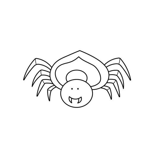 Ručně Kreslené Kresba Kreslený Vektor Ilustrační Pavouk Ikona Izolované Bílém — Stockový vektor