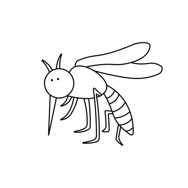 Desenho Feito Mão Crianças Desenho Cartoon Vector Ilustração Ícone Mosquito — Vetor de Stock
