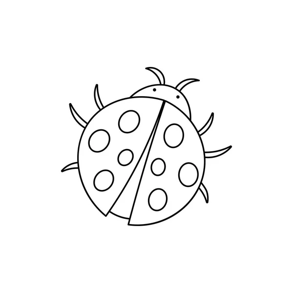 Hand Drawn Kids Drawing Cartoon Vector Illustration Ladybug Icon Isolated — Stock Vector