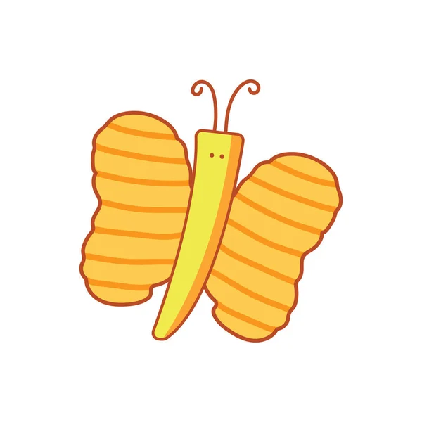 Niños Dibujando Dibujos Animados Vector Ilustración Mariposa Patatas Fritas Aisladas — Vector de stock