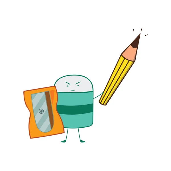 Dessin Pour Enfants Dessin Animé Illustration Vectorielle Drôle Affûteur Gomme — Image vectorielle