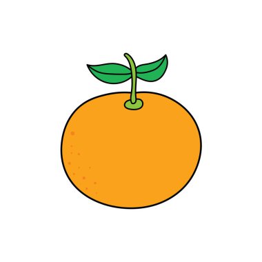Beyaz Arkaplanda izole edilmiş portakal meyve ikonu çizen çocuklar