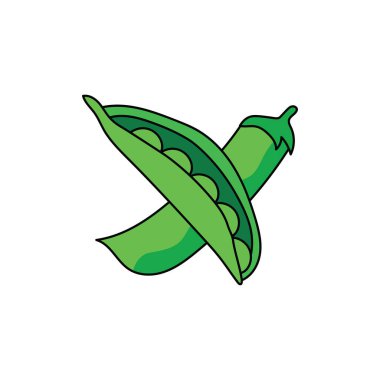 Beyaz Arkaplanda izole edilmiş çizgi film vektörü resimli bezelye ikonu çizen çocuklar