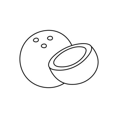 El çizimi Çocuklar Beyaz Arkaplanda izole edilmiş Hindistan cevizi ikonu Çizimi Vektör illüstrasyonu