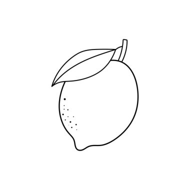 El çizimi Çocuklar Beyaz Arkaplanda izole edilmiş limon meyve ikonu çizimi