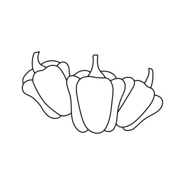 El çizimi Çocuklar Beyaz Arkaplanda izole edilmiş çizgi film vektörü illüstrasyon paprika simgesi çiziyor