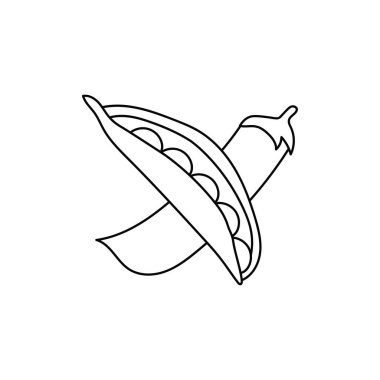 El çizimi Çocuklar, Beyaz Arkaplanda izole edilmiş Bezelye ikonu Çizimi Vektör Çizimi