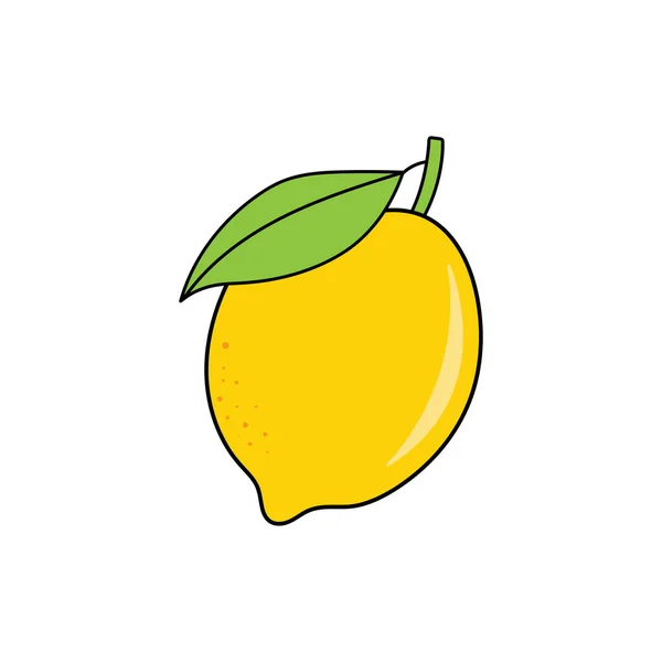 Dětská Kresba Cartoon Vector Ilustrace Citron Ovoce Ikona Izolované Bílém — Stockový vektor