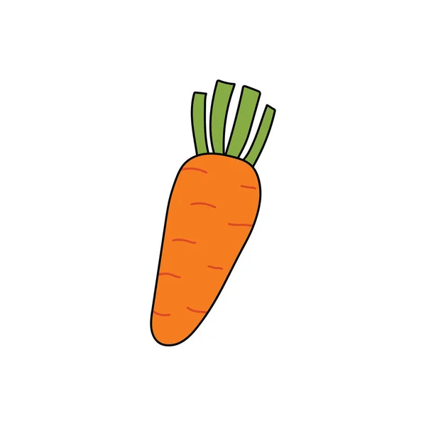 Дети Рисуют Cartoon Vector Иконку Морковки Белом Фоне — стоковый вектор