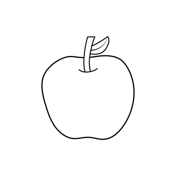 Dibujo Dibujado Mano Dibujos Animados Vector Ilustración Manzana Fruta Icono — Vector de stock