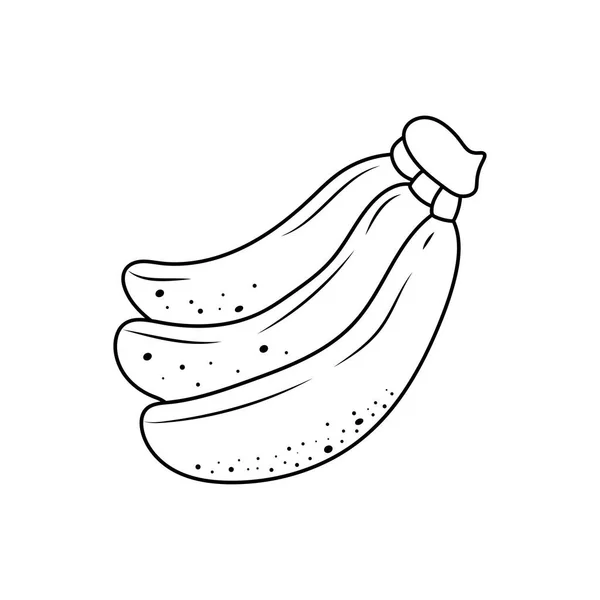 Ručně Kreslené Děti Kresba Cartoon Vector Ilustrace Tři Zralé Banány — Stockový vektor