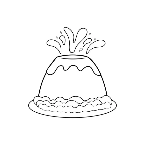 手描きチョコレートプディング火山マスコットキャラクターキャラクターベクターイラストカラー子供漫画クリップ — ストックベクタ