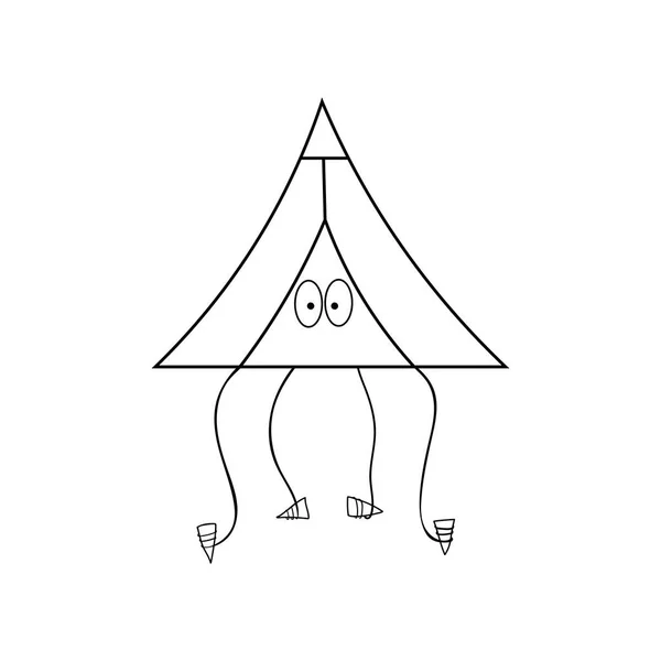Carpa Acampada Dibujada Mano Con Tentáculo Mascota Personaje Vector Ilustración — Archivo Imágenes Vectoriales