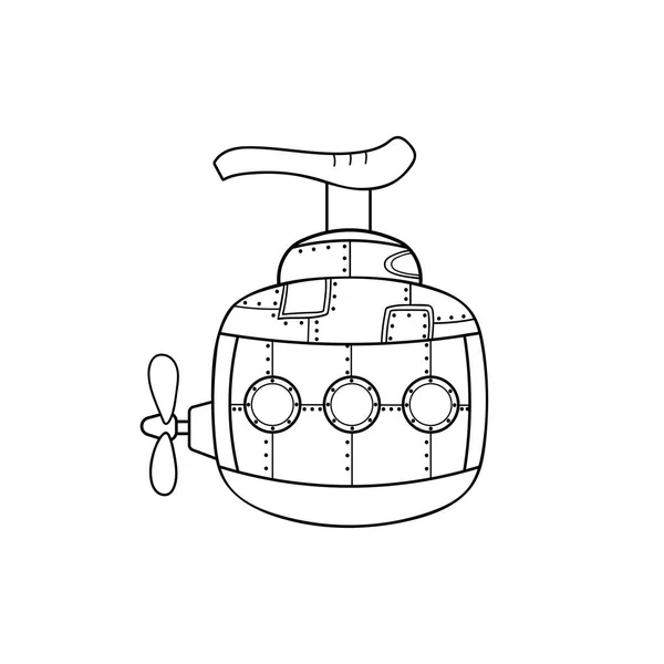 Hand Drawn Soap Submarine Mascot Character Vector Illustration Color Children — Stock Vector