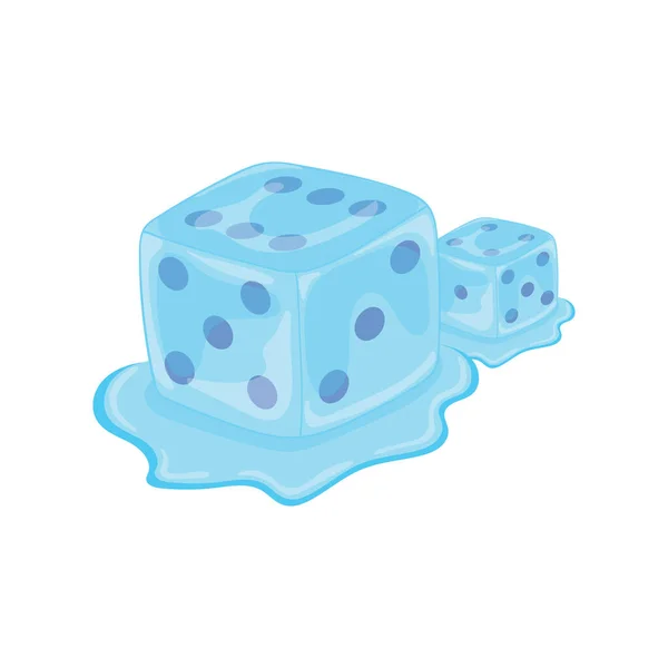Ice Dice Mascot Character Vector Illustration Color Children Cartoon Clipart — Stock Vector