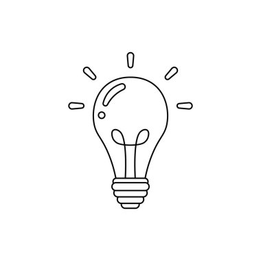 El çizimi Çocuklar Çizgi film Vektörü illüstrasyon ampul fikri simgesi Beyaz Arkaplanda izole