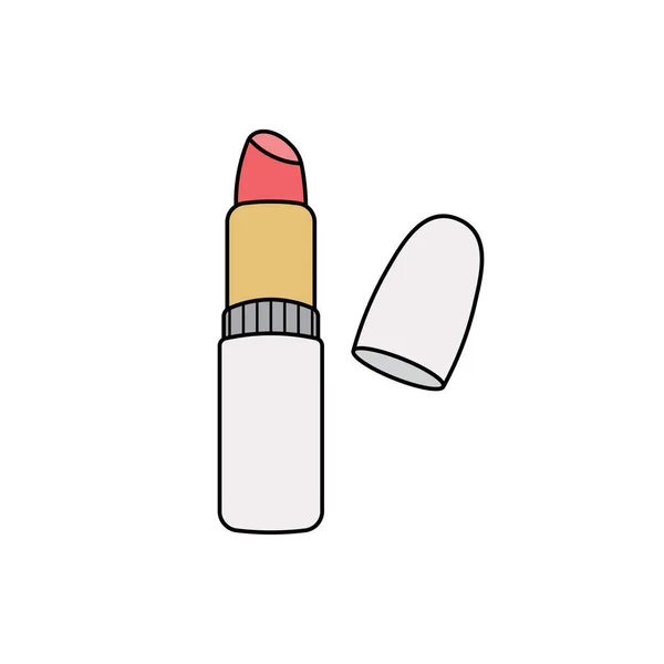 Dessin Pour Enfants Illustration Vectorielle Icône Rouge Lèvres Isolé Sur — Image vectorielle