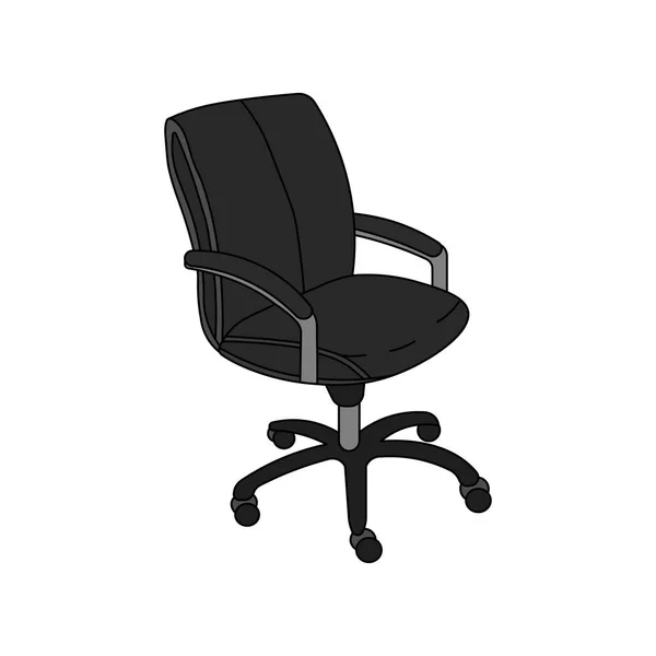 Kids Drawing Cartoon Vector Illustration Office Chair Icon Isolated White — Stock Vector