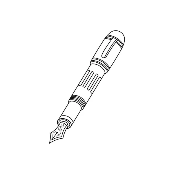Hand Drawn Kids Drawing Cartoon Vector Illustration Fountain Pen Icon — Stock Vector