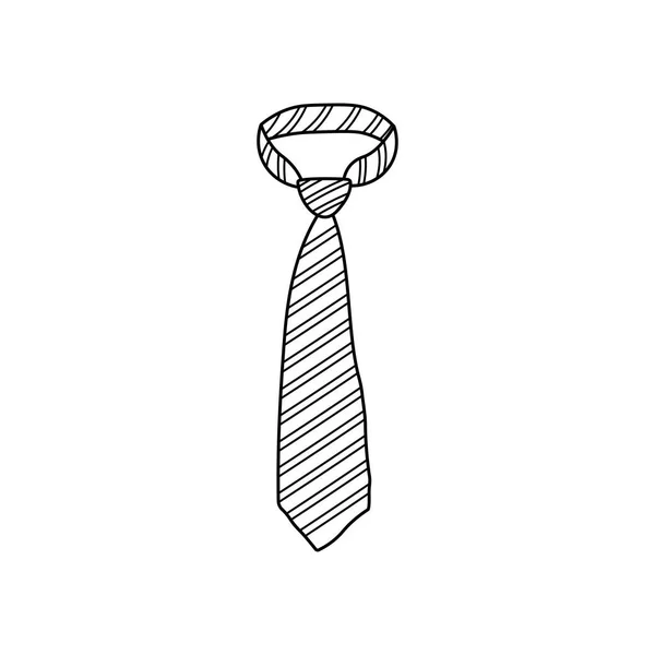 Dessin Main Dessin Pour Enfants Illustration Vectorielle Icône Cravate Isolé — Image vectorielle