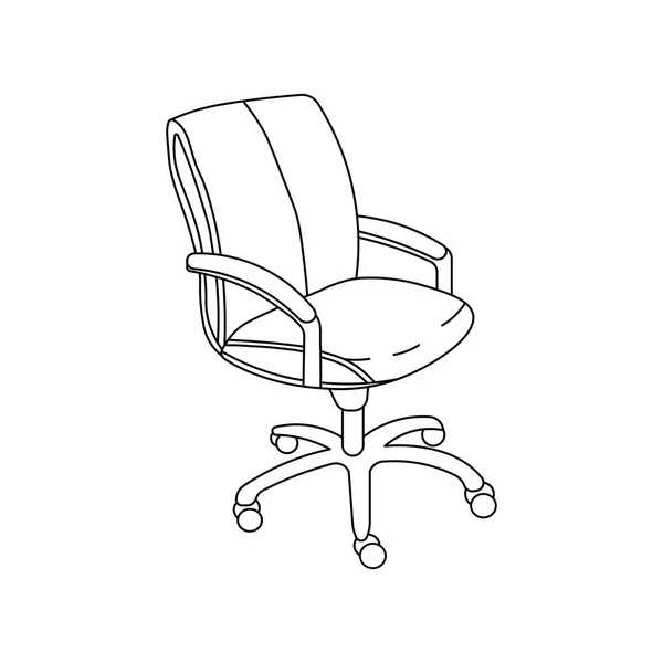 手描きの子供の絵画 ベクターのイラスト オフィスの椅子のアイコン 白い背景に隔離される — ストックベクタ