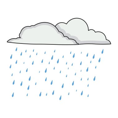 Çizgi film temsilcisi çizen çocuklar Beyaz Arkaplanda izole edilmiş yağmur bulutu simgesi