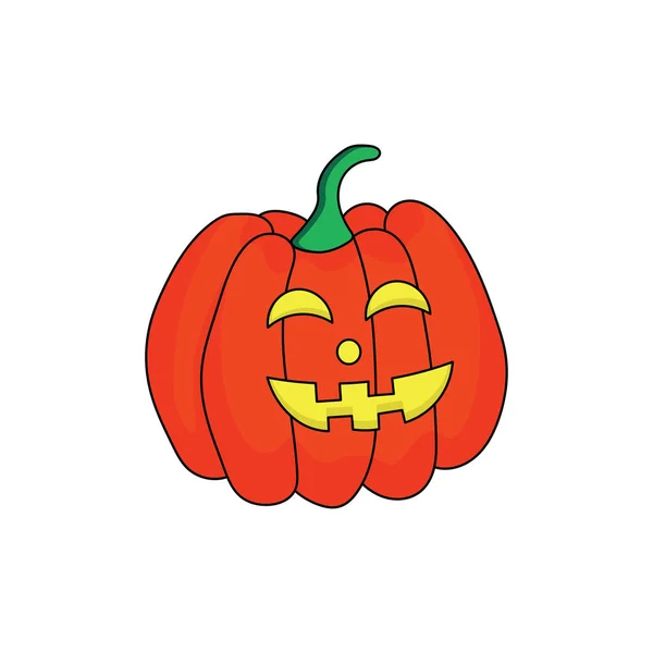 Crianças Desenho Cartoon Vector Ilustração Halloween Ícone Abóbora Isolado Fundo — Vetor de Stock