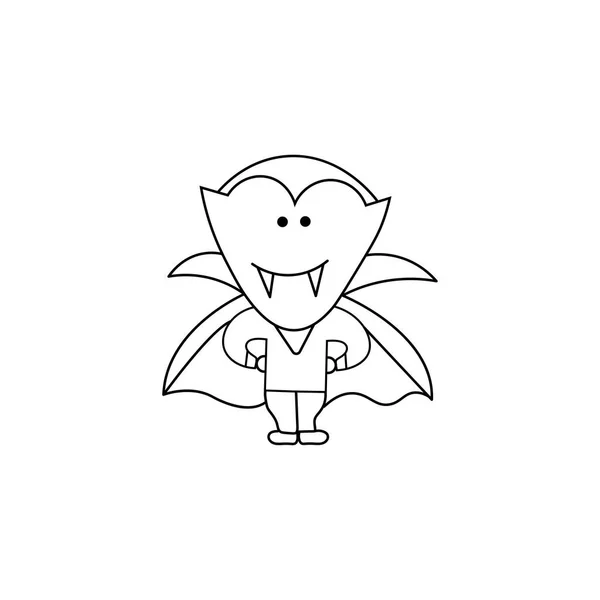 Met Hand Getekend Kids Tekening Cartoon Vector Illustratie Schattig Vampier — Stockvector