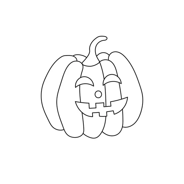 Dibujo Dibujado Mano Para Niños Dibujos Animados Icono Calabaza Halloween — Vector de stock