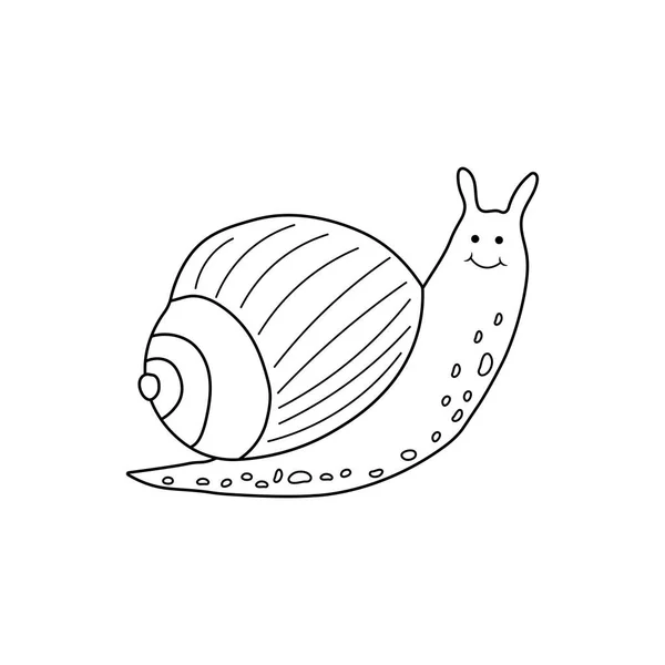 Hand Drawn Kids Drawing Cartoon Vector Illustration Snail Icon Isolated — Stock Vector