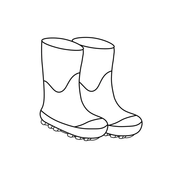 Hand Drawn Kids Drawing Cartoon Vector Illustration Boots Icon Isolated — Stock Vector