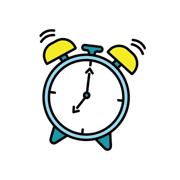Kids Drawing Cartoon Vector Illustration Alarm Clock Ring Icon Isolated — Stock Vector