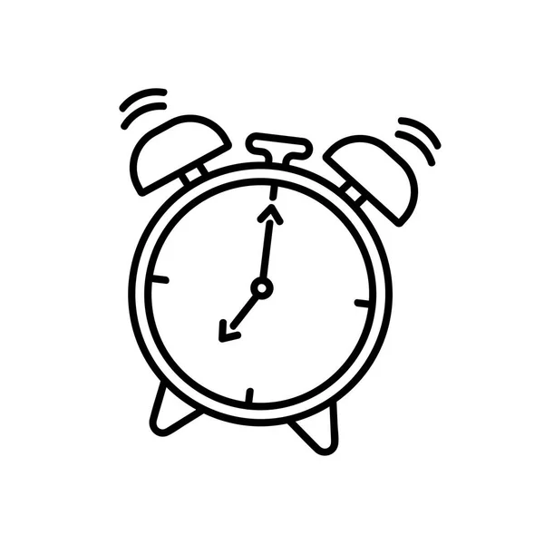 Hand Drawn Kids Drawing Cartoon Vector Illustration Alarm Clock Ring — Stock Vector