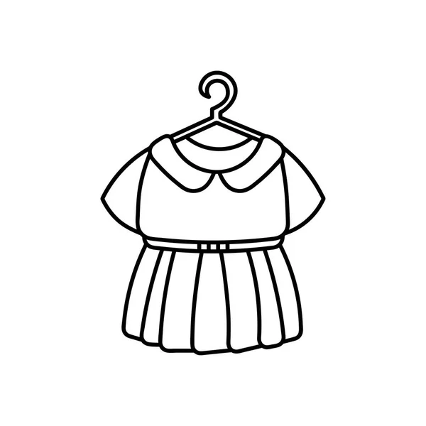 Ζωγραφισμένο Στο Χέρι Παιδικό Σχέδιο Cartoon Vector Εικονογράφηση Κορίτσι Φόρεμα — Διανυσματικό Αρχείο