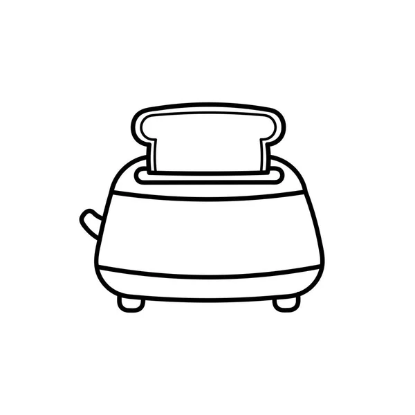 Hand Drawn Kids Drawing Cartoon Vector Illustration Toaster Icon Isolated — Stock Vector