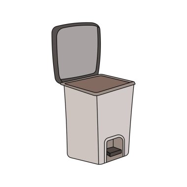 karalama biçiminde çizgi film Vektör illüstrasyon çöp kutusu simgesi