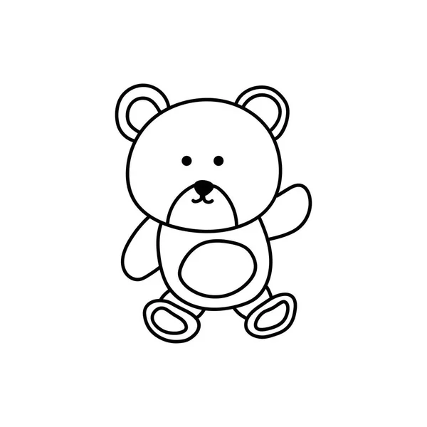 Ручной Рисунок Детский Рисунок Мультфильм Векторная Иллюстрация Иконка Медведя Изолированный — стоковый вектор