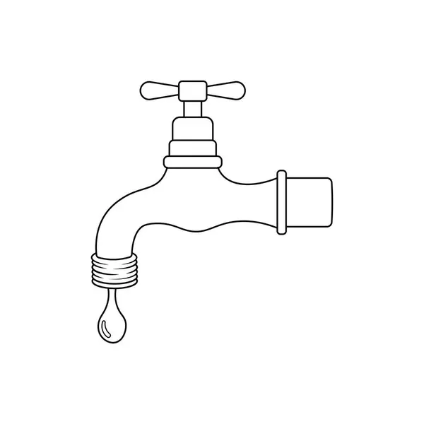 Handgezeichneter Cartoon Vector Illustration Wasserhahn Symbol Doodle Stil — Stockvektor