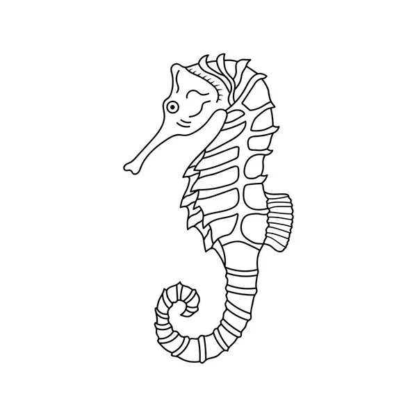 Illustration Vectorielle Dessin Main Hippocampes Isolé Sur Fond Blanc — Image vectorielle