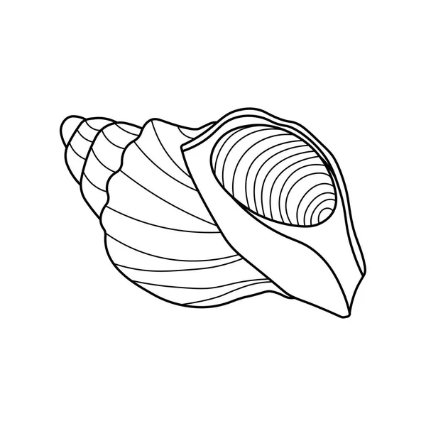 Hand Drawn Cartoon Vector Illustration Seashell Icon Isolated White Background — Stock Vector